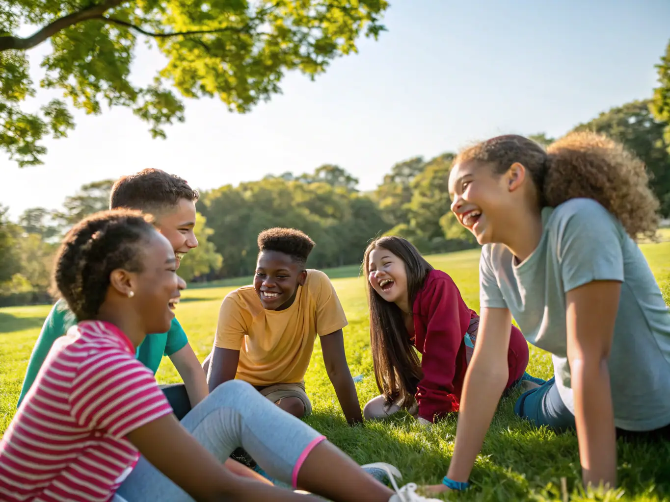 A group of young people participating in a youth group activity, symbolizing the youth ministry.